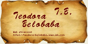 Teodora Belobaba vizit kartica
